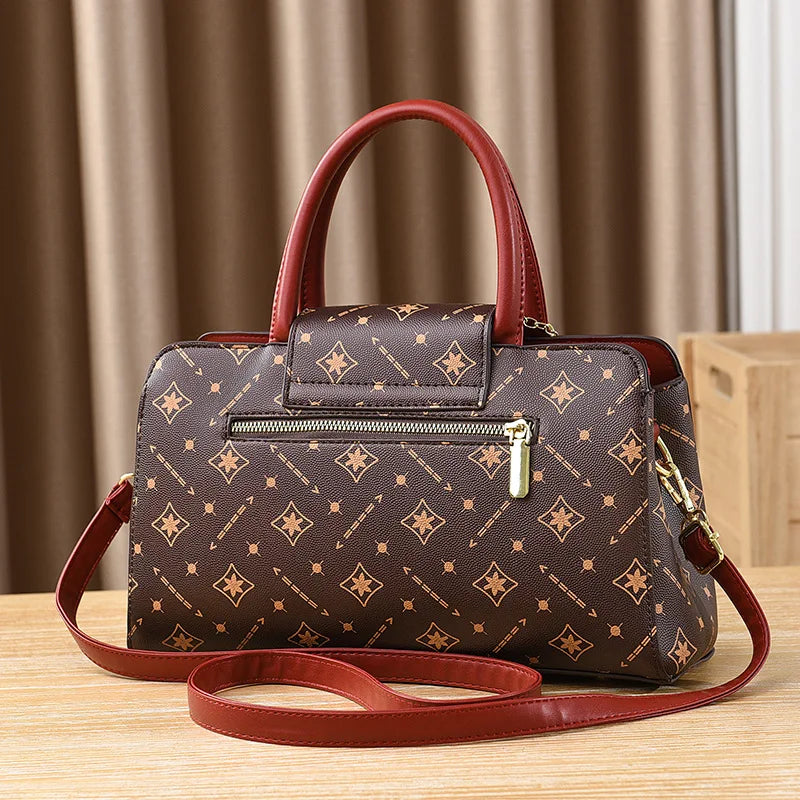 High Quality Leather Printing Handbags Purses Designer Women Bags Large Capacity Shoulder Crossbody Tote Bag New Trend Sac Women - footmaxldn