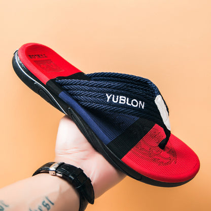 Mens Flip Flops Non-slip Beach - FOOTMAX