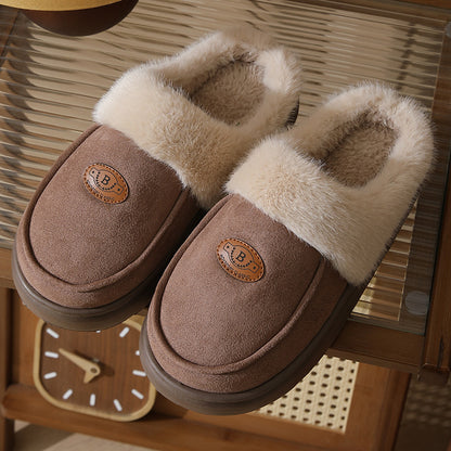 Mens Slippers Casual Warm Suede - FOOTMAX