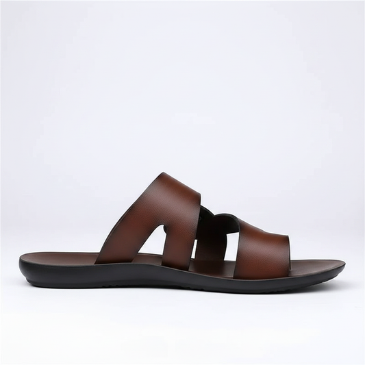 Footmaxldn Men's Leather Slide Sandals
