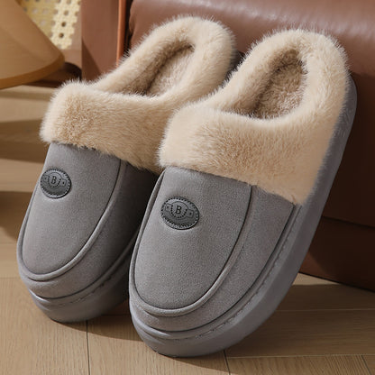 Mens Slippers Casual Warm Suede - FOOTMAX